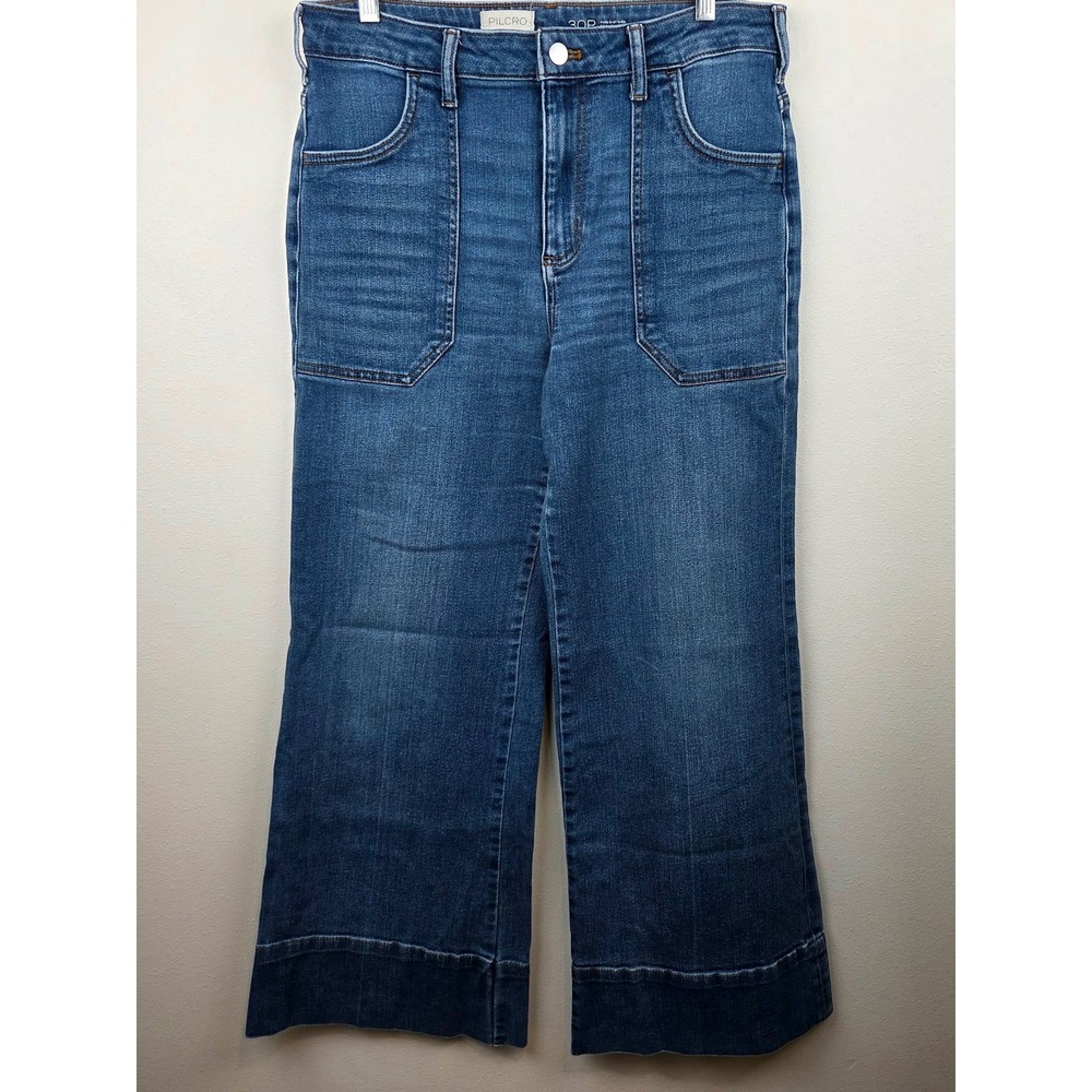 Pilcro Anthropologie Wide Leg Jeans Medium Wash 30P OB1986009